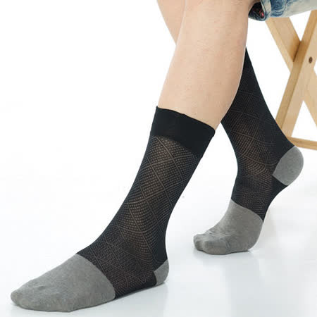 【KEROPPA】可諾帕奈米竹炭絲光棉紳士男襪x2雙C90006-黑