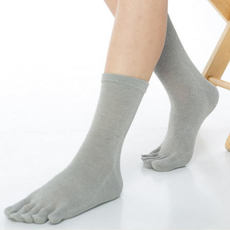 【KEROPPA】可諾帕吸濕排汗竹炭保健1/2五趾男襪x2雙C90009-灰色