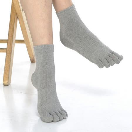 【KEROPPA】可諾帕吸濕排汗竹炭保健五趾女短襪x2雙C90009-灰色