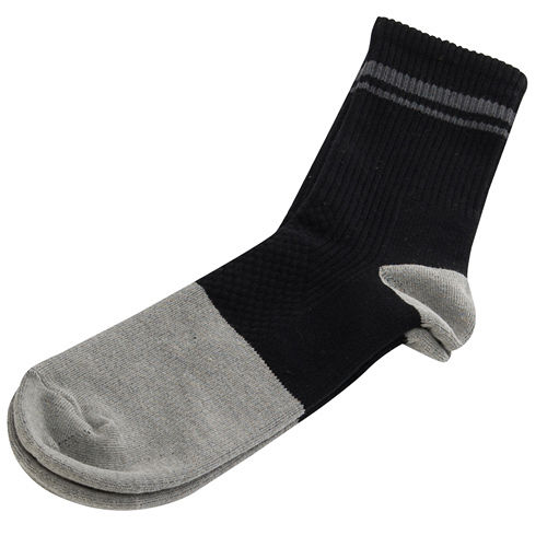 【KEROPPA】可諾帕竹碳運動型健康女襪x2雙C90013-黑配深灰條