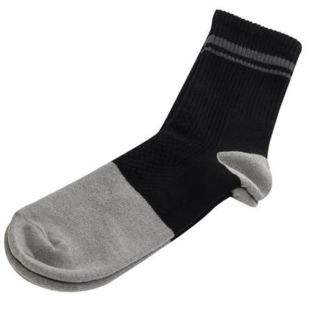 【KEROPPA】可諾帕竹碳運動型健康男襪x2雙C90013-黑配深灰條