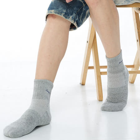 【KEROPPA】可諾帕長纖竹炭運動1/2男短襪*2雙C90018-灰