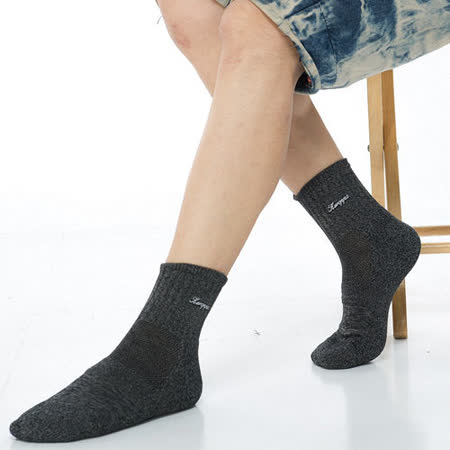 【KEROPPA】可諾帕長纖竹炭運動1/2男短襪*2雙C90018-黑