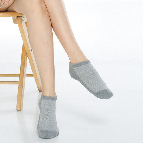 【KEROPPA】可諾帕細針毛巾底氣墊超短襪x4雙(男女適用)C91005灰色