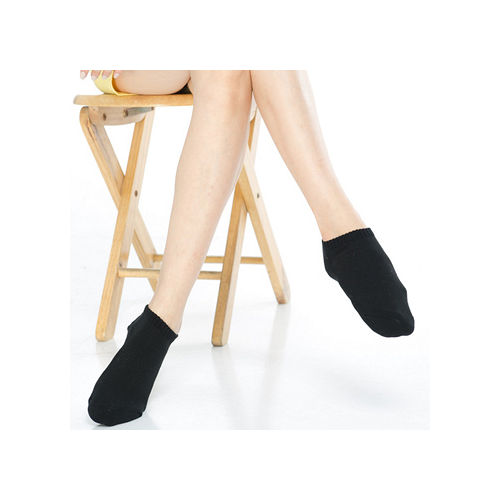 【KEROPPA】可諾帕細針毛巾底氣墊超短襪x4雙(男女適用)C91005黑色