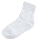 【KEROPPA】可諾帕細針毛巾底5比1氣墊1/2女短襪x3雙C91006-B白