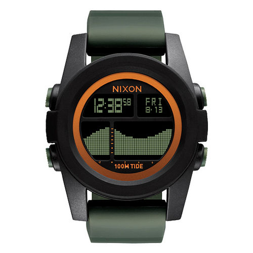 NIXON Unit Tide40 飆悍美式軍風運動腕錶-錶帶綠