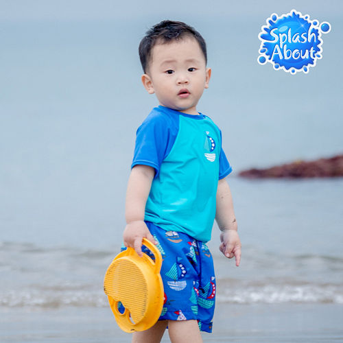 Splash About 潑寶 UV Close Fit 兒童抗 UV 防曬泳衣 -普普風帆船 上衣