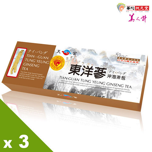 【華陀扶元堂】天官 東洋蔘沖泡茶包(2G/入X20/盒)x3