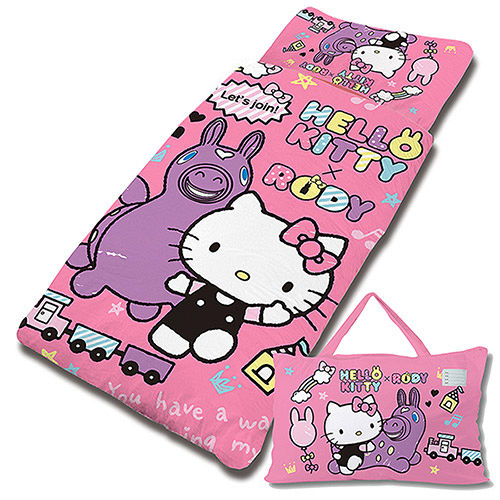 【享夢城堡】HELLO KITTY x RODY 歡樂時光-精梳棉舖棉冬夏兩用兒童睡袋(粉)