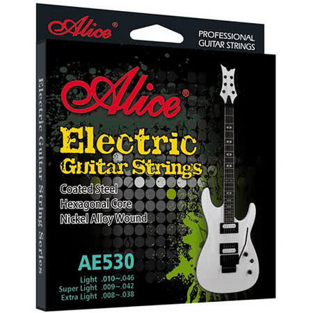 【美佳音樂】Alice AE530-SL 超輕型/防鏽/防變色/鍍金珠/鍍層進口六角鋼芯 電吉他套弦(09-42)
