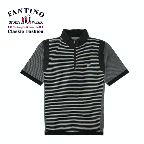 【FANTINO】男款 優質品味天然蠶絲棉衫 (黑.藍) 137301-137302