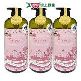 AiLeiYi 洋甘菊潤膚沐浴精-漫步櫻花園 1000ml(3瓶/組)【愛買】
