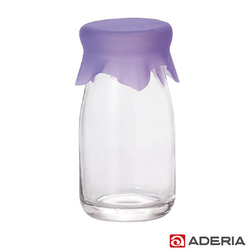 【ADERIA】日本進口玻璃牛奶瓶90ml(紫)