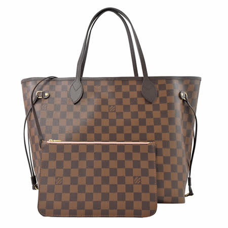 Louis Vuitton LV N41603 NEVERFULL MM 棋盤格紋子母束口購物包.中_現貨|2019年最推薦的品牌都在friDay購物