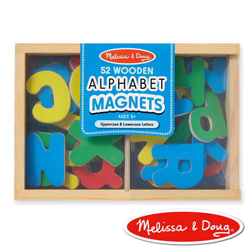 美國瑪莉莎 Melissa & Doug 大小寫英文字母木質磁鐵貼- 52 pcs
