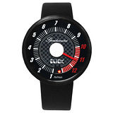 CLICK 飆速儀表個性皮帶錶-黑