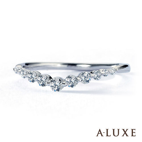 A-LUXE 亞立詩鑽石 18K金 V型時尚流線 美鑽線戒女戒
