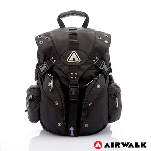 AIRWALK - 美式潮流三叉扣尼龍大後背包 - 活力紫