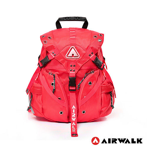 AIRWALK - Life is color 繽紛生活三叉扣彩色迷你後背包 - 繽紛紅