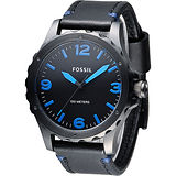 FOSSIL 黑騎士個性型男腕錶-黑/藍刻(JR1446)