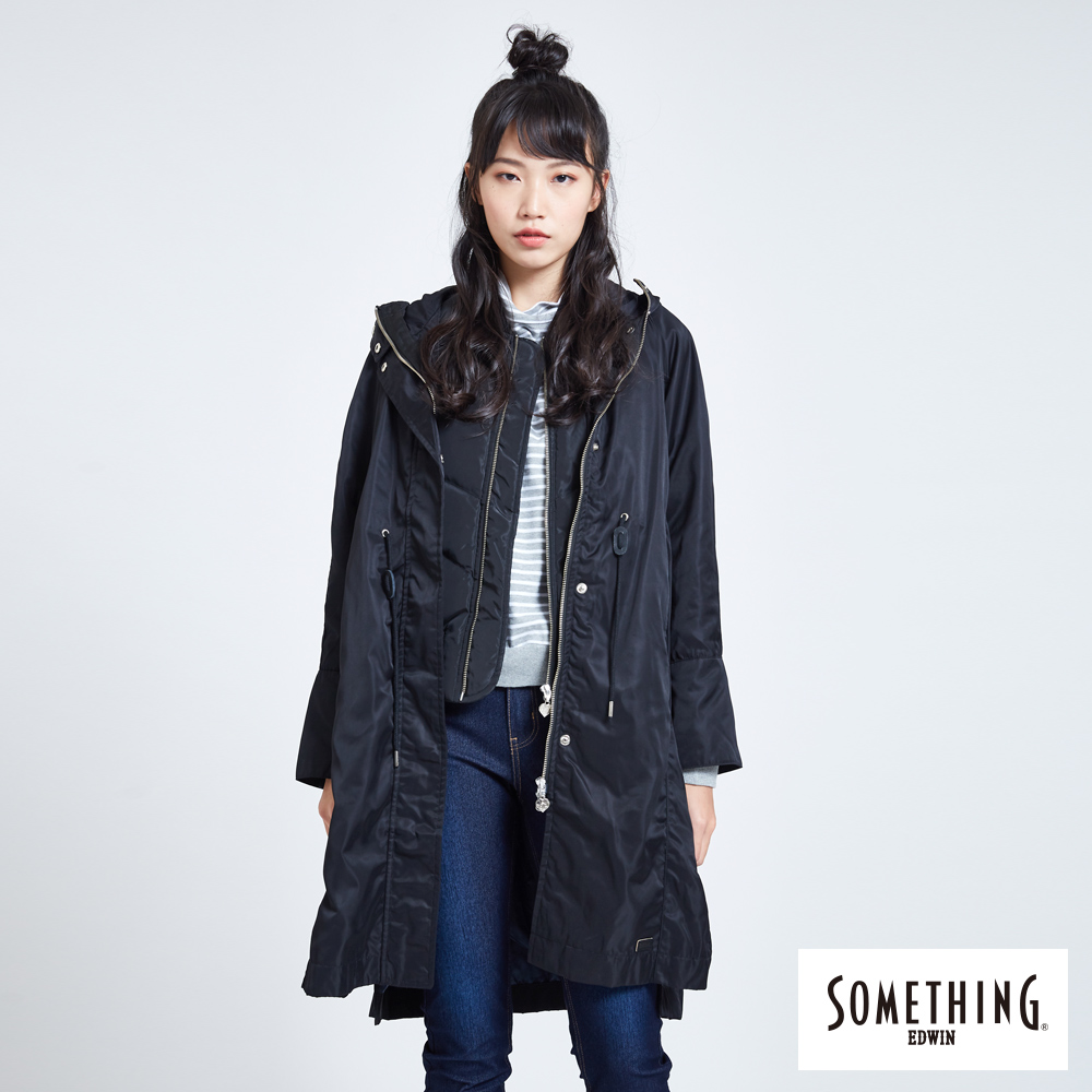 SOMETHING 禦寒2件式羽絨外套-女-黑色