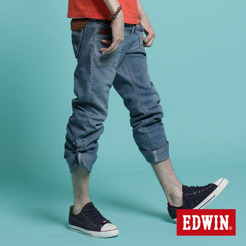 【EDWIN】隨性釋放 XV EASY PANT休閒褲-男款(漂淺藍)
