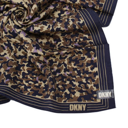 DKNY 滿版迷彩風帕領巾-深藍邊