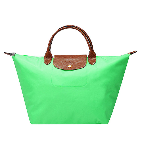 Longchamp 經典高彩度可摺疊水餃包_ 短把/中/綠色