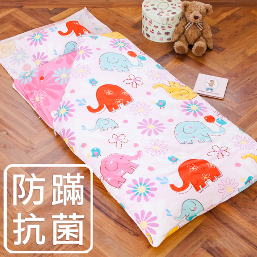【鴻宇‧防蟎抗菌】美國棉/精疏棉/台灣製造/兒童防蹣抗菌寢具/幼兒園兩用睡袋/心心象印185118