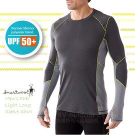【美國 SmartWool 】男款 PhDR Light Long Sleeve Shirt 美麗諾羊毛 保暖圓領上衣(UPF 50+)/長袖衛生衣.內衣/登山健行_灰色 SW0SO932