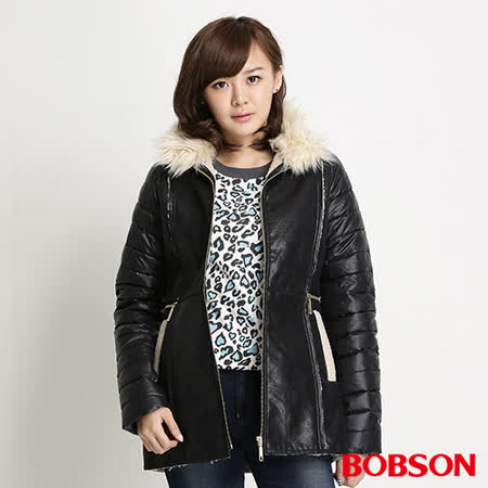 BOBSON 女款麂皮貼合毛絨外套