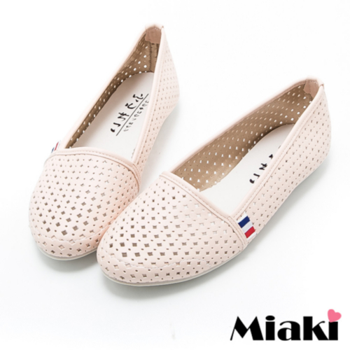 【Miaki】MIT 休閒鞋韓風透氣平底包鞋娃娃鞋 (粉色)