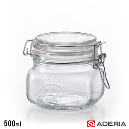 【ADERIA】日本進口密封寬口方形玻璃沙拉罐500ml