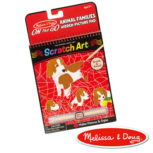 美國瑪莉莎 Melissa & Doug 旅遊樂 刮畫 - 猜猜動物家庭