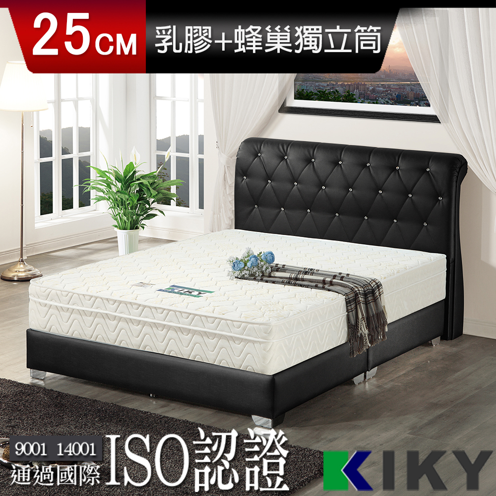 【KIKY】浪漫滿屋乳膠三線蜂巢獨立筒雙人5尺床墊