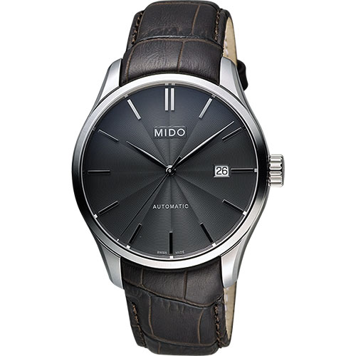 MIDO Belluna II Gent 經典機械腕錶-黑x咖啡/40mm M0244071606100