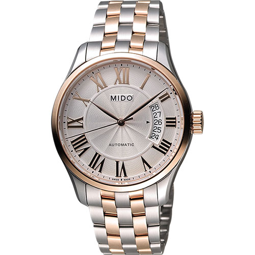 MIDO Belluna II Gent 羅馬機械腕錶-銀x雙色版/40mm M0244072203300