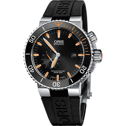Oris Carlos Coste 專業500米潛水限量錶-橘時標x黑/46mm 0174377097184-SetRS
