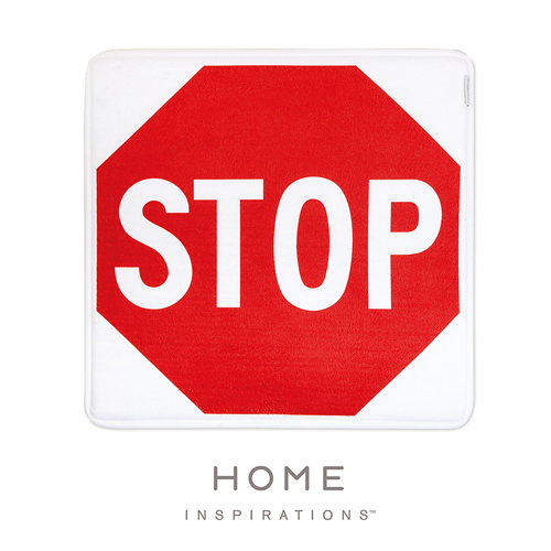 【Home】趣味記憶綿浴墊 - 全面停止Stop Sign