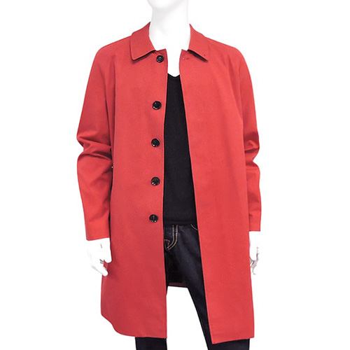 BURBERRY 磚紅色純棉單排釦紳士長版外套(US 40號/L號)