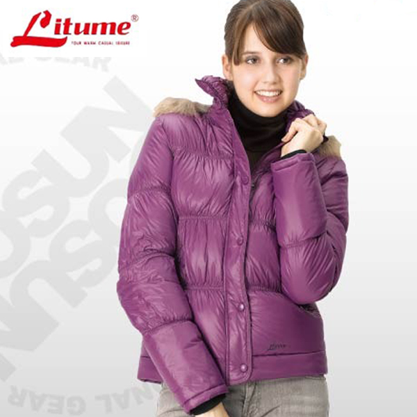 【意都美 Litume】女款 連帽羽絨外套 / 羽絨衣 _ F3155 深紫