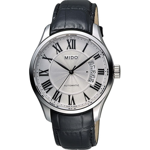MIDO Belluna II Gent 羅馬機械腕錶-銀x黑/40mm M0244071603300