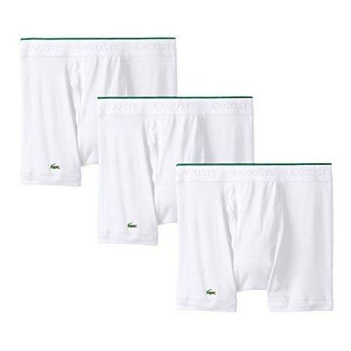 【Lacoste】2015男時尚白色修飾四角內著3件組(預購)