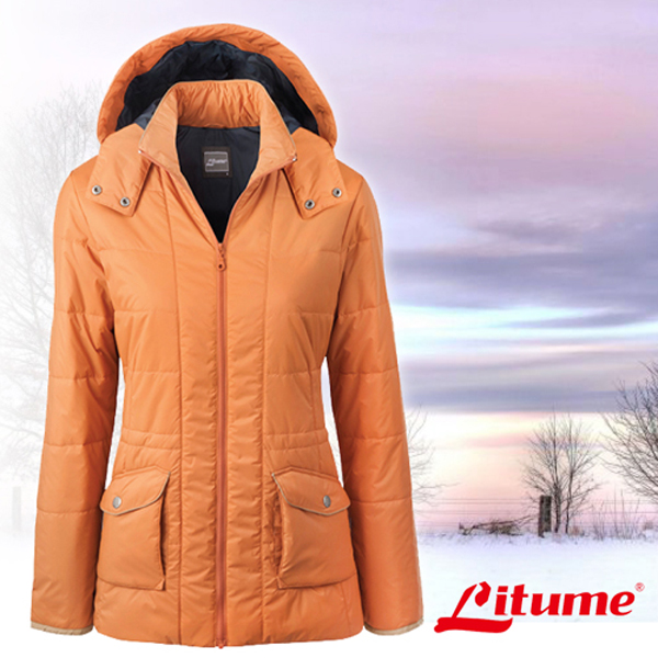 【意都美 Litume】女款 Primaloft 超輕量透氣防風保溫棉外套_ H7058 深桔
