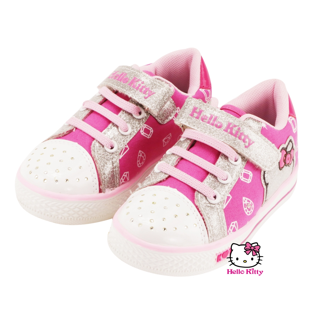 【MODAbobo】Hello Kitty 中大童段金蔥可愛童帆布鞋-桃紅 T5A8-715169