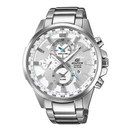 CASIO EDIFICE 掌心世界雙眼賽車錶-白