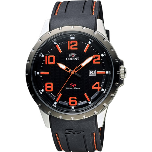 ORIENT 東方錶 SP 系列 冒險家運動石英錶-黑x橘時標/44mm FUNG3004B