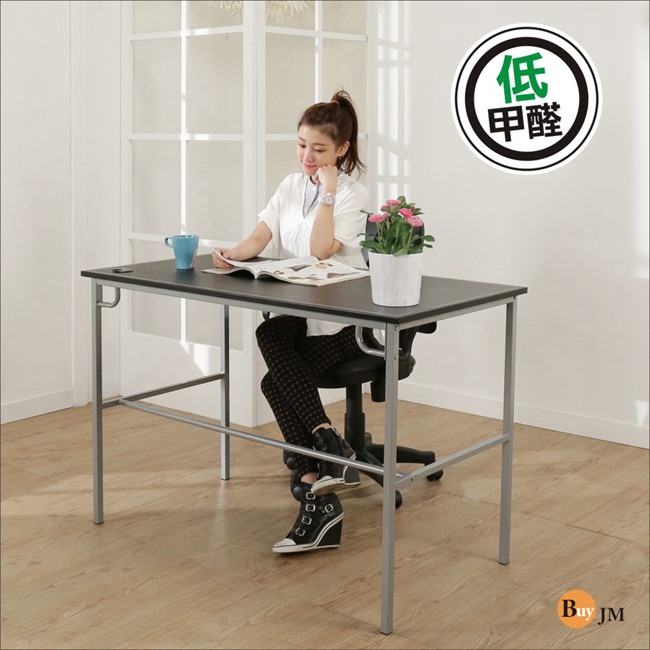 BuyJM簡單型低甲醛粗管仿黑馬鞍皮工作桌(寬120cm)