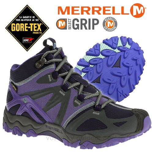 【美國 MERRELL】女新款 Grossbow Sport Mid Gore-Tex專業防水透氣中筒登山健行鞋_藍紫色 ML32512